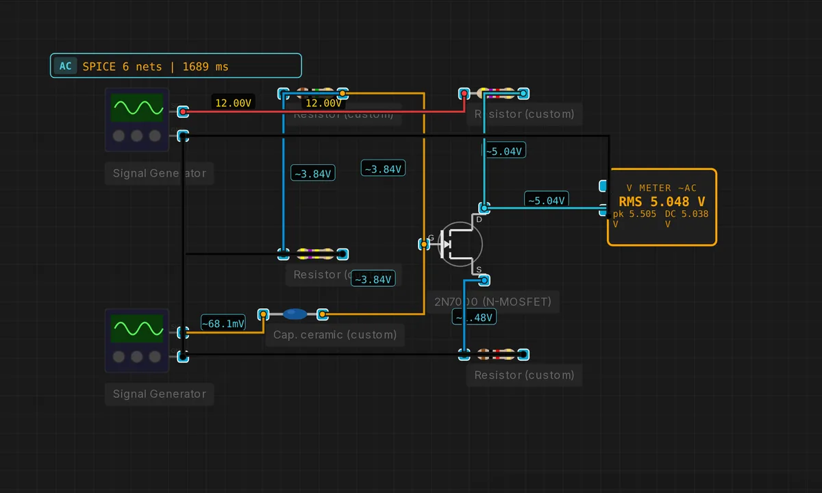 Усилитель с общим истоком на MOSFET