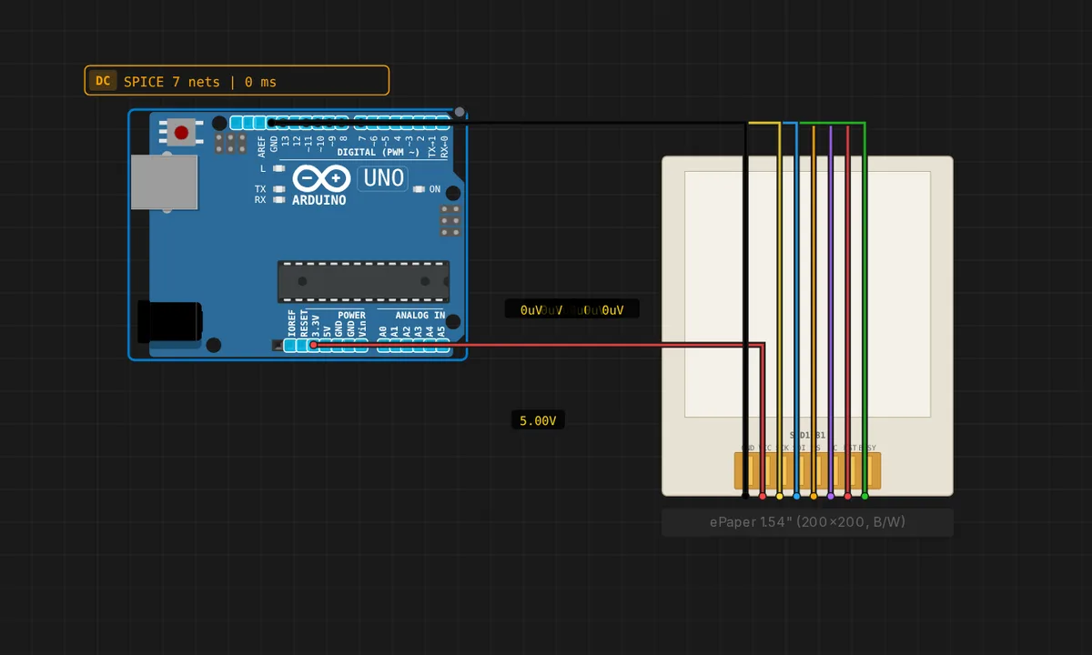 Электронная бумага 1,54" — Arduino Uno